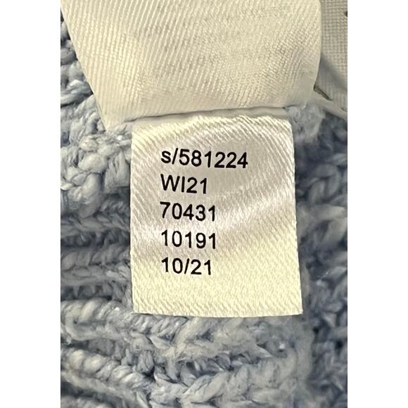 Loft Light Blue Chunky Knit Button Up V Neck Cardigan Sweater Reg Size Small - Picture 6 of 6